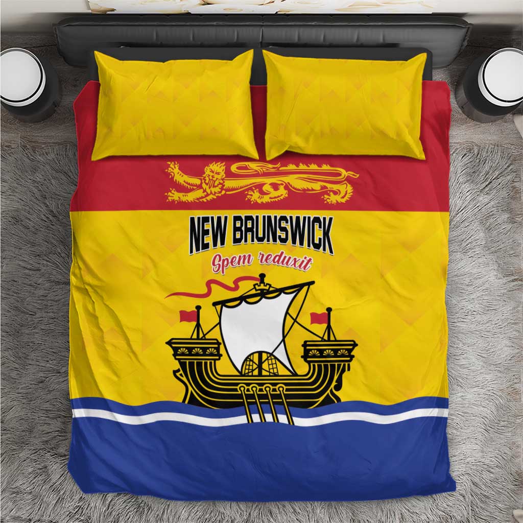 Canada New Brunswick Province Bedding Set Golden Lion Lymphad