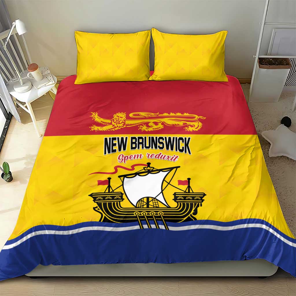 Canada New Brunswick Province Bedding Set Golden Lion Lymphad