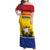 Personalized Canada New Brunswick Province Family Matching Off Shoulder Maxi Dress and Hawaiian Shirt Golden Lion Lymphad