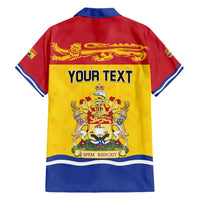 Personalized Canada New Brunswick Province Family Matching Short Sleeve Bodycon Dress and Hawaiian Shirt Golden Lion Lymphad