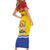 Personalized Canada New Brunswick Province Family Matching Short Sleeve Bodycon Dress and Hawaiian Shirt Golden Lion Lymphad