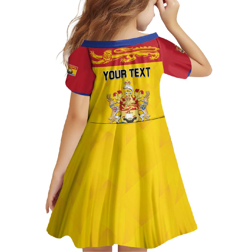 Personalized Canada New Brunswick Province Family Matching Summer Maxi Dress and Hawaiian Shirt Golden Lion Lymphad