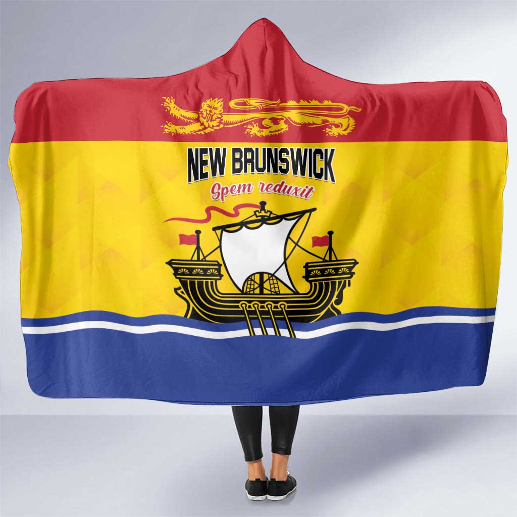 Canada New Brunswick Province Hooded Blanket Golden Lion Lymphad