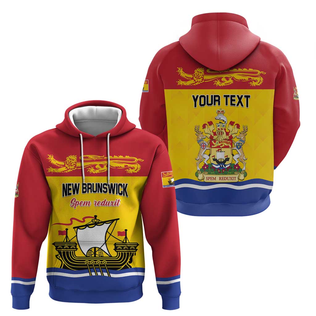 Personalized Canada New Brunswick Province Hoodie Golden Lion Lymphad