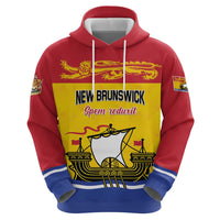 Personalized Canada New Brunswick Province Hoodie Golden Lion Lymphad