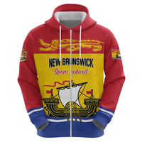 Personalized Canada New Brunswick Province Hoodie Golden Lion Lymphad