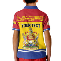 Personalized Canada New Brunswick Province Kid Polo Shirt Golden Lion Lymphad