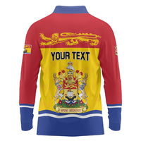Personalized Canada New Brunswick Province Long Sleeve Polo Shirt Golden Lion Lymphad