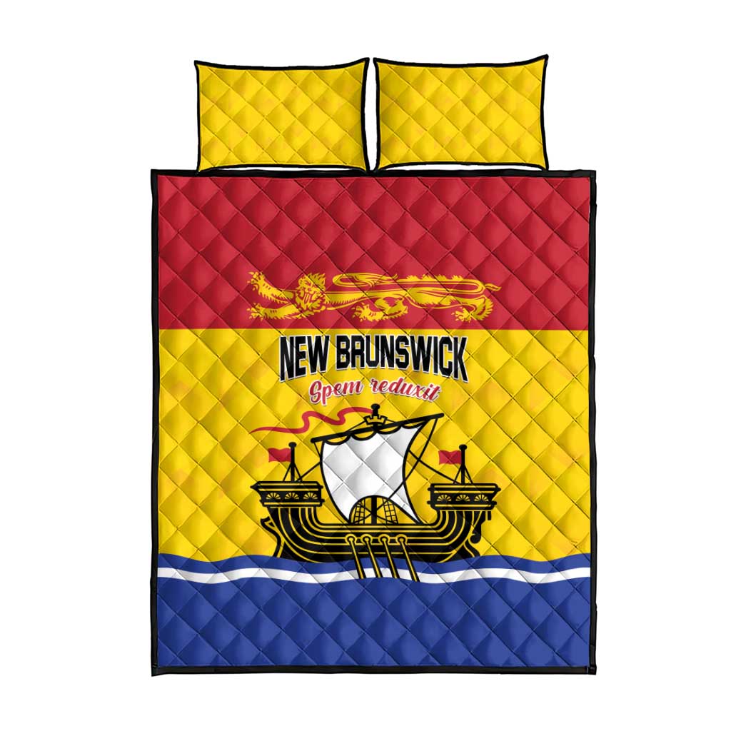Canada New Brunswick Province Quilt Bed Set Golden Lion Lymphad