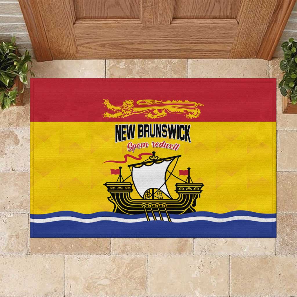 Canada New Brunswick Province Rubber Doormat Golden Lion Lymphad