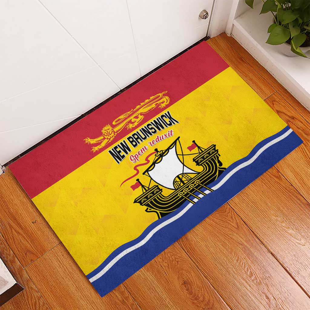 Canada New Brunswick Province Rubber Doormat Golden Lion Lymphad