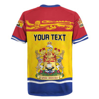 Personalized Canada New Brunswick Province Rugby Jersey Golden Lion Lymphad