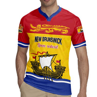 Personalized Canada New Brunswick Province Rugby Jersey Golden Lion Lymphad