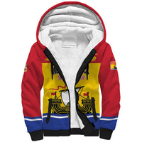 Personalized Canada New Brunswick Province Sherpa Hoodie Golden Lion Lymphad