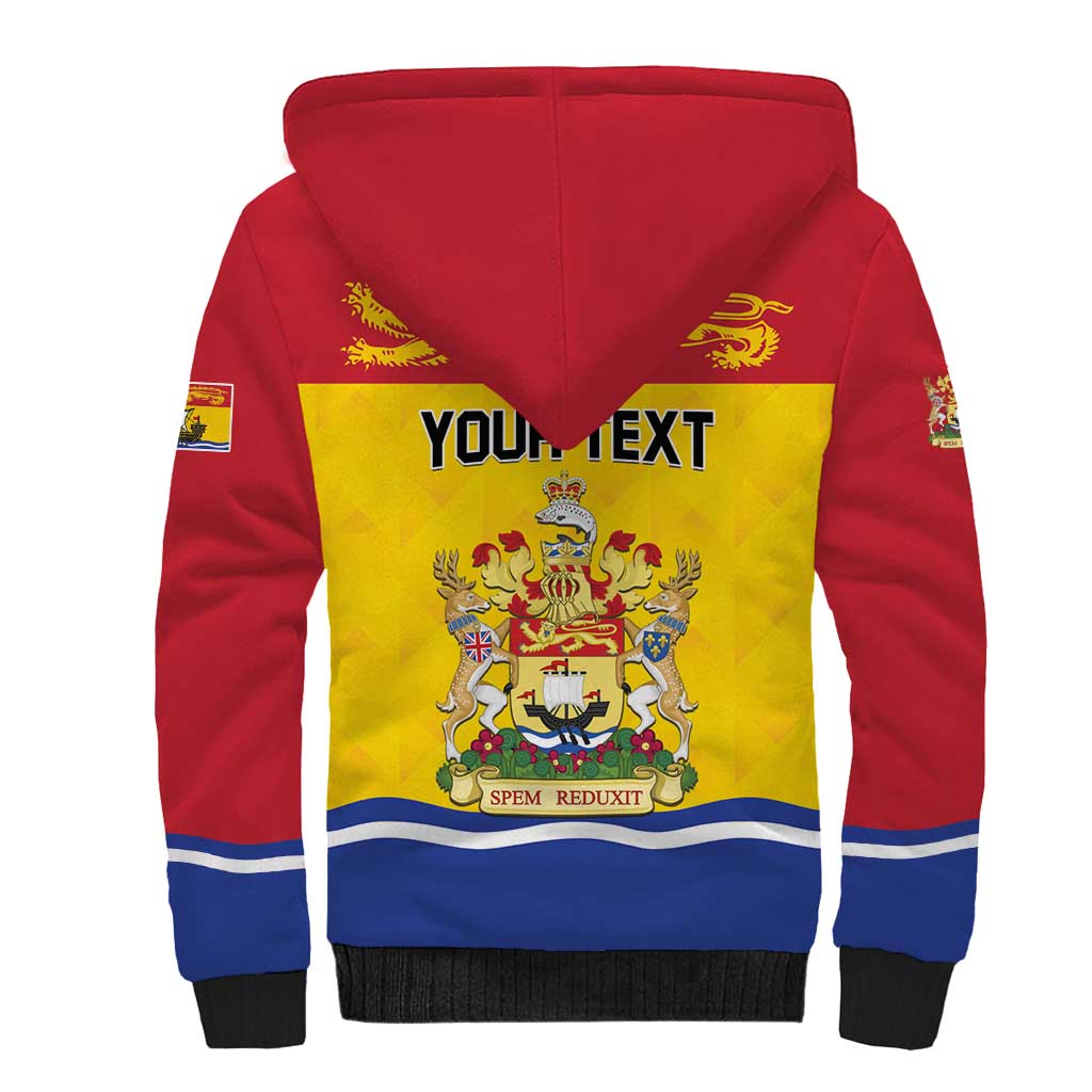 Personalized Canada New Brunswick Province Sherpa Hoodie Golden Lion Lymphad