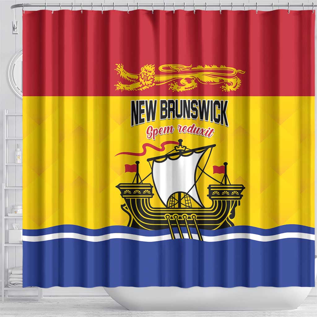 Canada New Brunswick Province Shower Curtain Golden Lion Lymphad