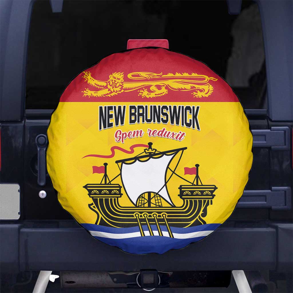 Canada New Brunswick Province Spare Tire Cover Golden Lion Lymphad