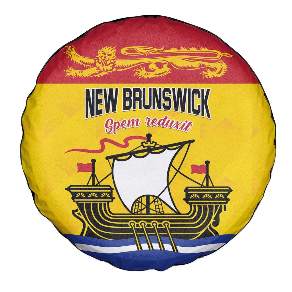 Canada New Brunswick Province Spare Tire Cover Golden Lion Lymphad