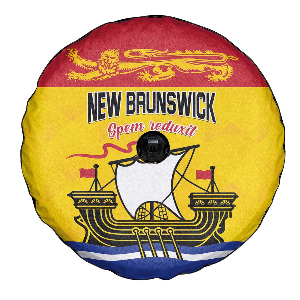 Canada New Brunswick Province Spare Tire Cover Golden Lion Lymphad
