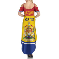 Personalized Canada New Brunswick Province Summer Maxi Dress Golden Lion Lymphad