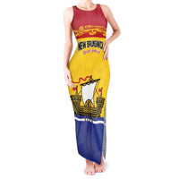 Personalized Canada New Brunswick Province Tank Maxi Dress Golden Lion Lymphad