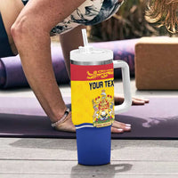 Personalized Canada New Brunswick Province Tumbler With Handle Golden Lion Lymphad