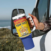 Personalized Canada New Brunswick Province Tumbler With Handle Golden Lion Lymphad