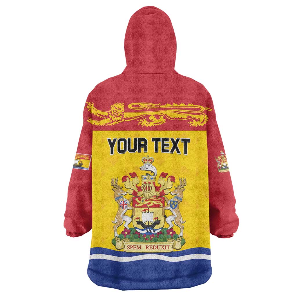 Personalized Canada New Brunswick Province Wearable Blanket Hoodie Golden Lion Lymphad