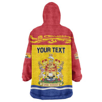 Personalized Canada New Brunswick Province Wearable Blanket Hoodie Golden Lion Lymphad