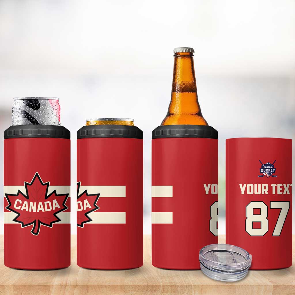 Custom Canada Hockey 4 in 1 Can Cooler Tumbler Canada Team Go Champions
