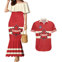 Custom Canada Hockey Couples Matching Mermaid Dress and Hawaiian Shirt Canada Team Go Champions