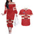 Custom Canada Hockey Couples Matching Off The Shoulder Long Sleeve Dress and Hawaiian Shirt Canada Team Go Champions