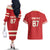 Custom Canada Hockey Couples Matching Off The Shoulder Long Sleeve Dress and Hawaiian Shirt Canada Team Go Champions