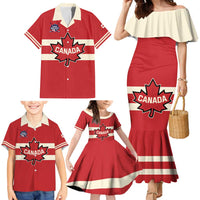 Custom Canada Hockey Family Matching Mermaid Dress and Hawaiian Shirt Canada Team Go Champions