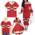 Custom Canada Hockey Family Matching Off The Shoulder Long Sleeve Dress and Hawaiian Shirt Canada Team Go Champions