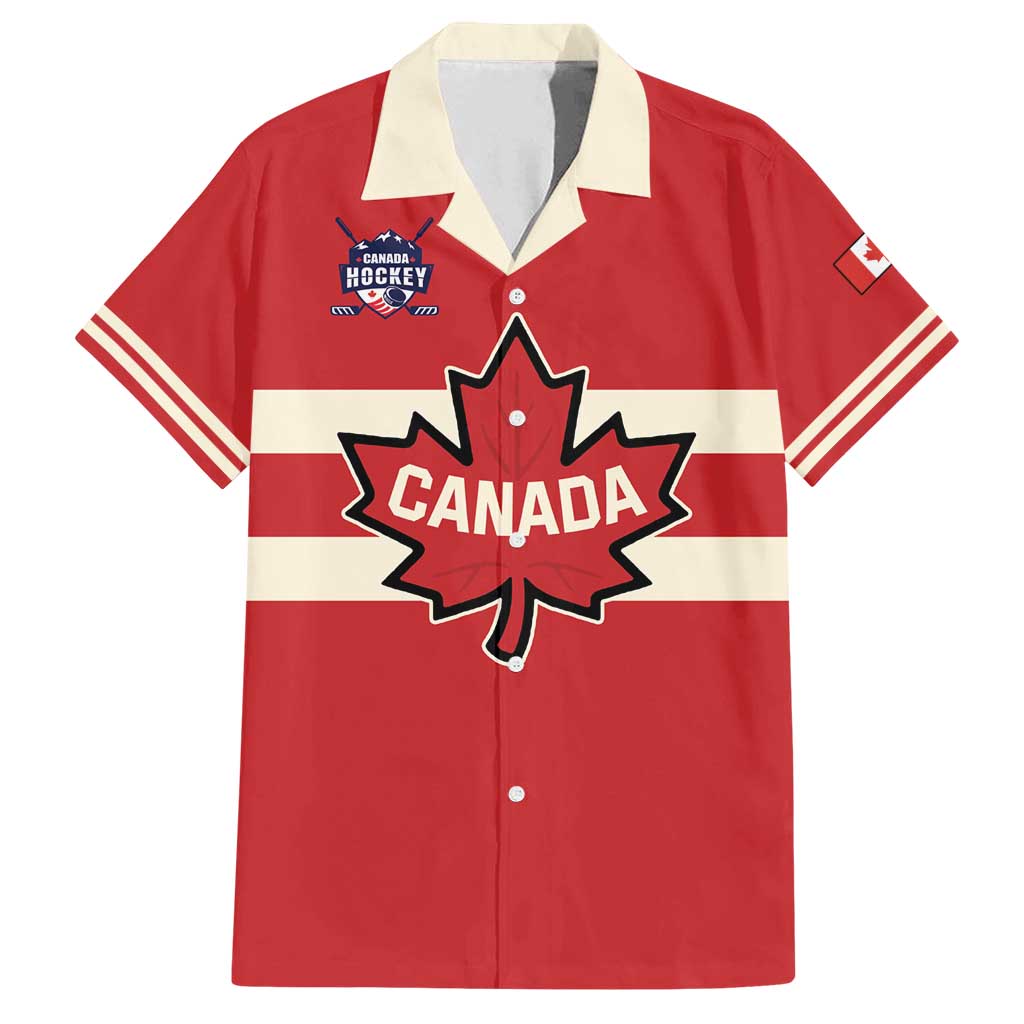 Custom Canada Hockey Family Matching Off Shoulder Maxi Dress and Hawaiian Shirt Canada Team Go Champions