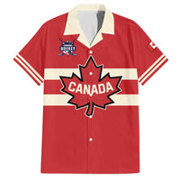 Custom Canada Hockey Family Matching Off Shoulder Short Dress and Hawaiian Shirt Canada Team Go Champions LT01