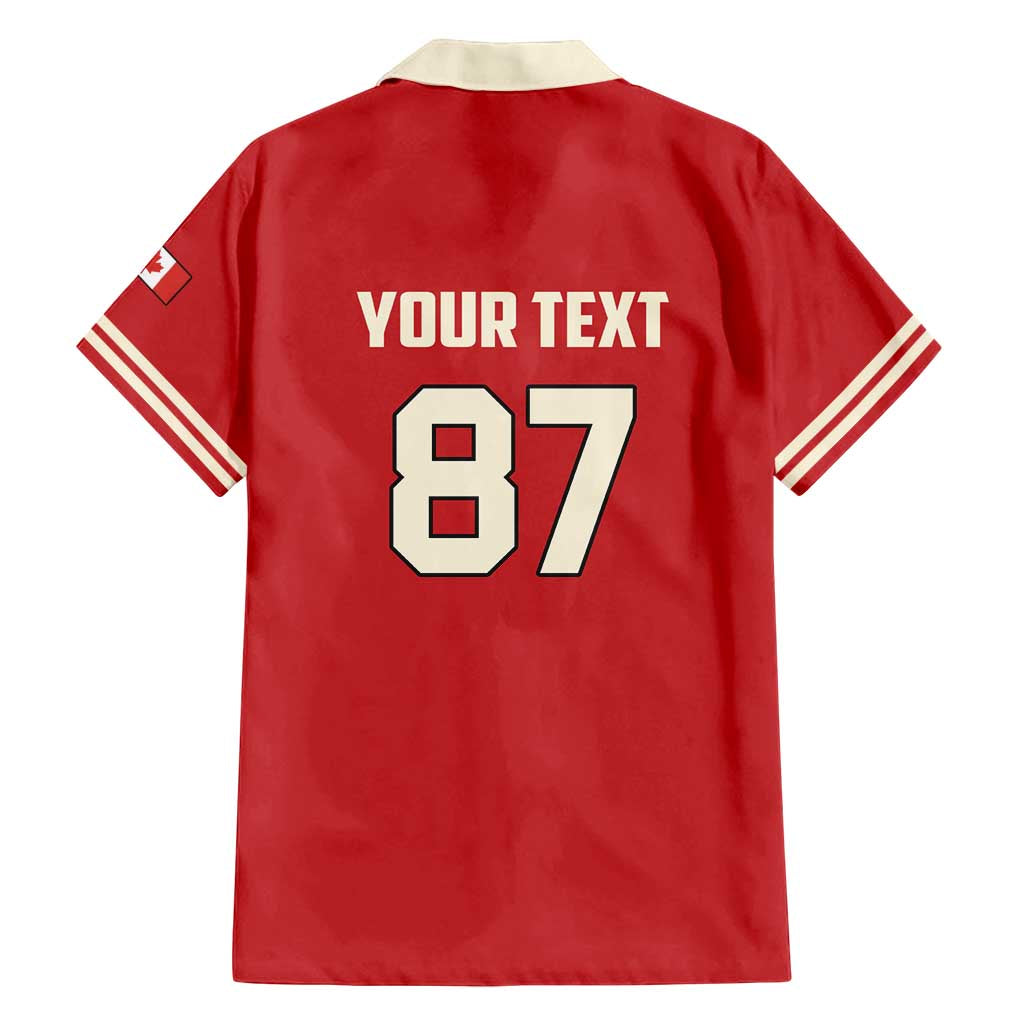 Custom Canada Hockey Family Matching Off Shoulder Short Dress and Hawaiian Shirt Canada Team Go Champions LT01