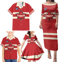 Custom Canada Hockey Family Matching Puletasi and Hawaiian Shirt Canada Team Go Champions