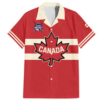 Custom Canada Hockey Family Matching Short Sleeve Bodycon Dress and Hawaiian Shirt Canada Team Go Champions