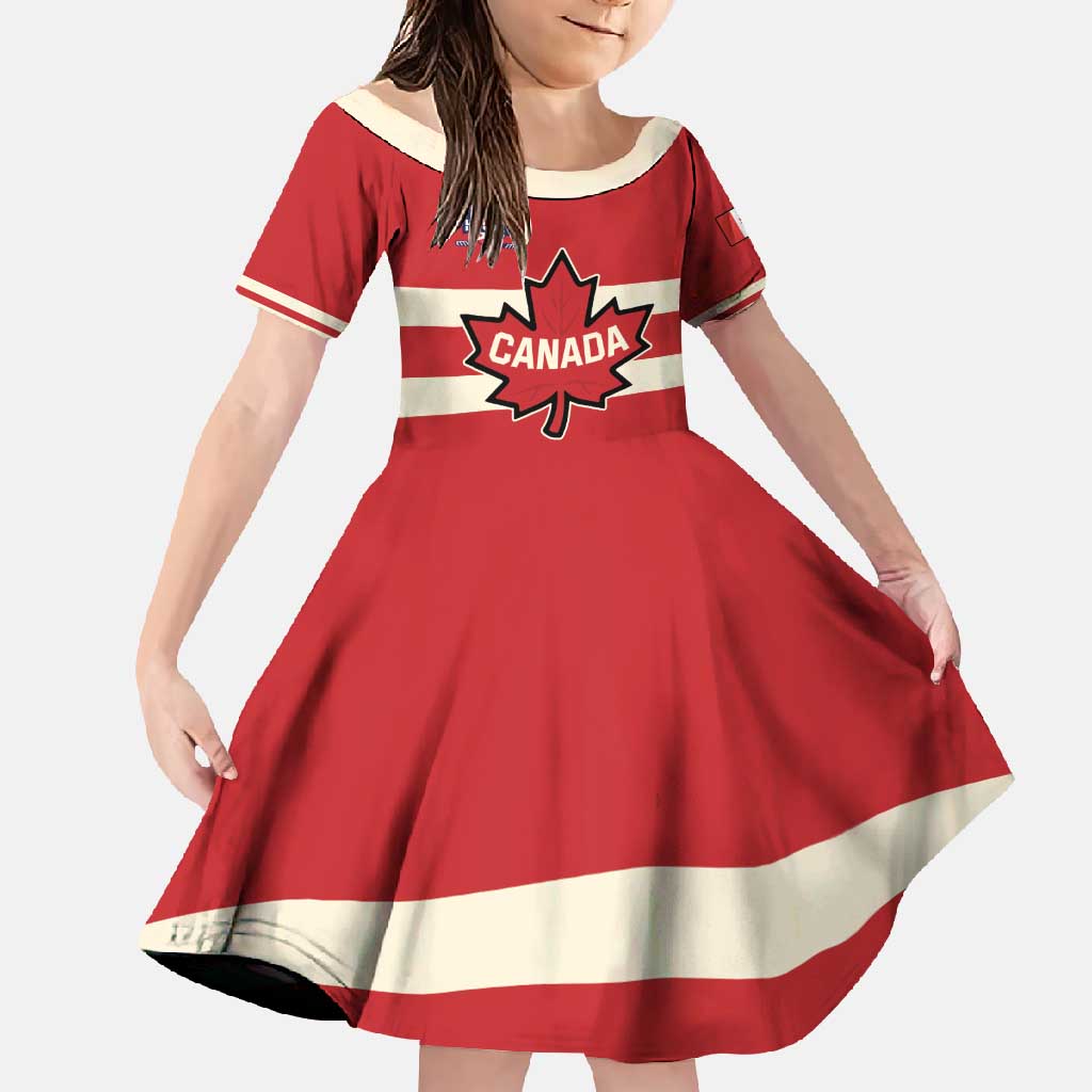Custom Canada Hockey Family Matching Summer Maxi Dress and Hawaiian Shirt Canada Team Go Champions