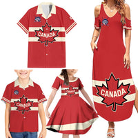 Custom Canada Hockey Family Matching Summer Maxi Dress and Hawaiian Shirt Canada Team Go Champions