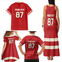 Custom Canada Hockey Family Matching Tank Maxi Dress and Hawaiian Shirt Canada Team Go Champions