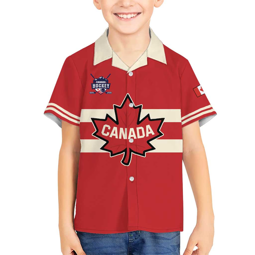 Custom Canada Hockey Kid Hawaiian Shirt Canada Team Go Champions