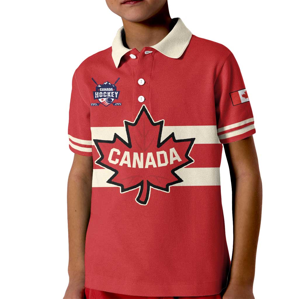 Custom Canada Hockey Kid Polo Shirt Canada Team Go Champions