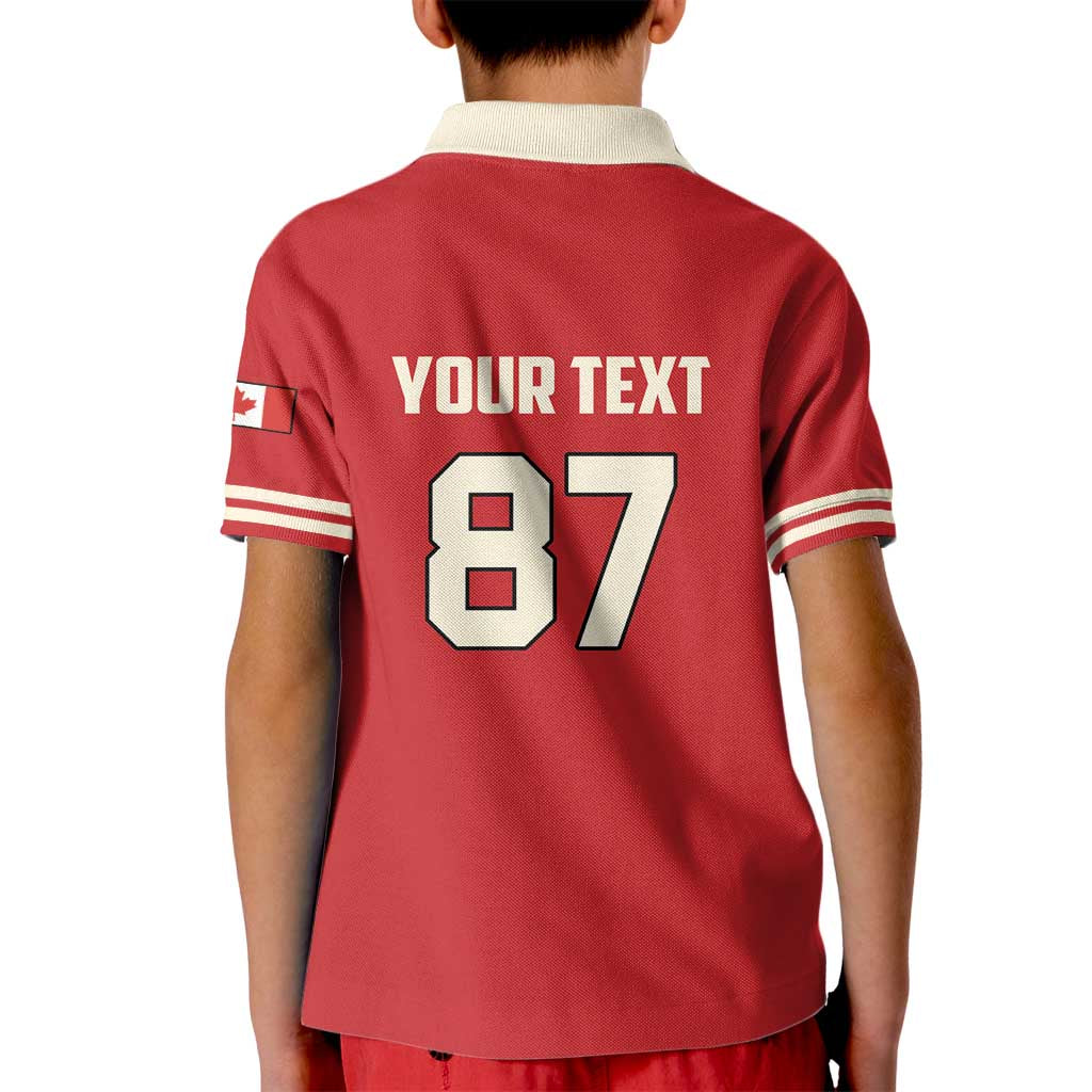 Custom Canada Hockey Kid Polo Shirt Canada Team Go Champions