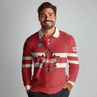 Custom Canada Hockey Long Sleeve Polo Shirt Canada Team Go Champions