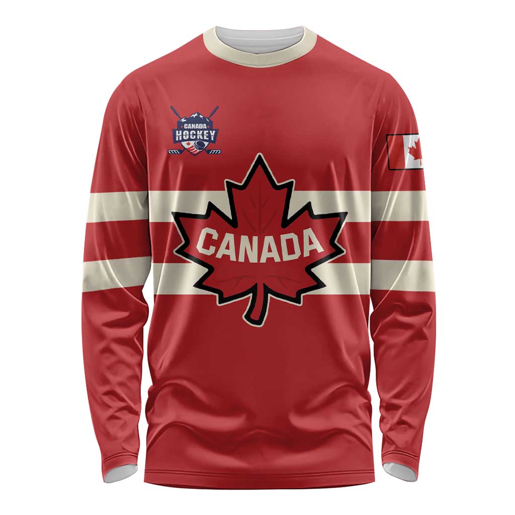 Custom Canada Hockey Long Sleeve Shirt Canada Team Go Champions