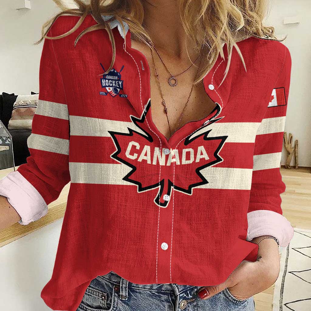 Custom Canada Hockey Women Casual Shirt Canada Team Go Champions