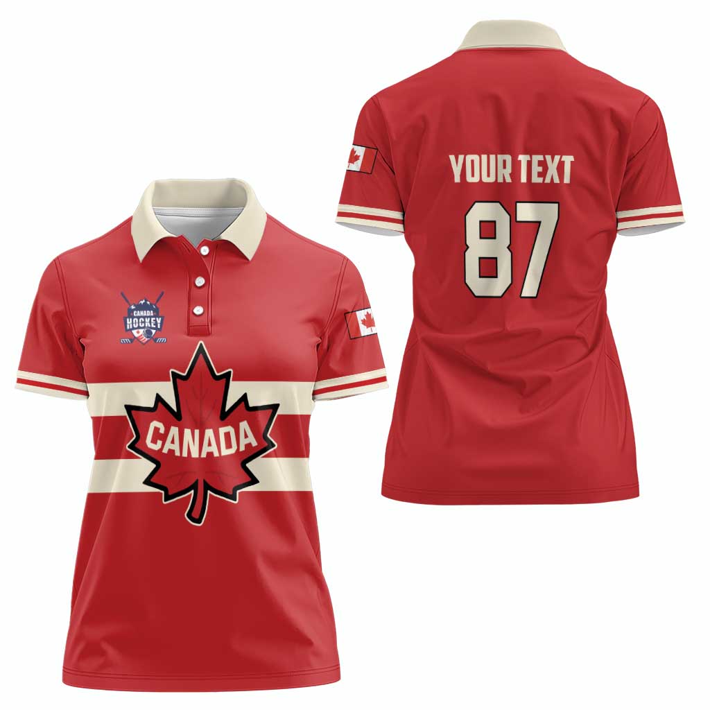 Custom Canada Hockey Women Polo Shirt Canada Team Go Champions